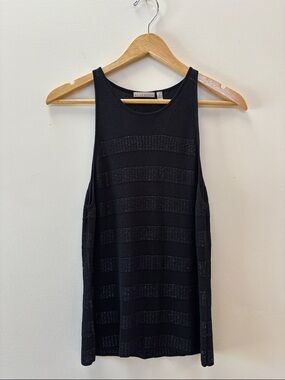 Anne Klein Black Textured Knit Tank